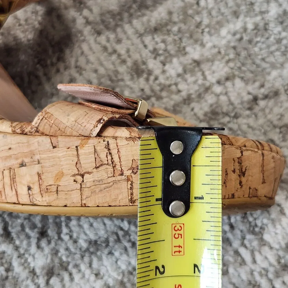 Stuart Weitzman Twofer platform wedge sandals cork size 8 - Picture 11 of 12